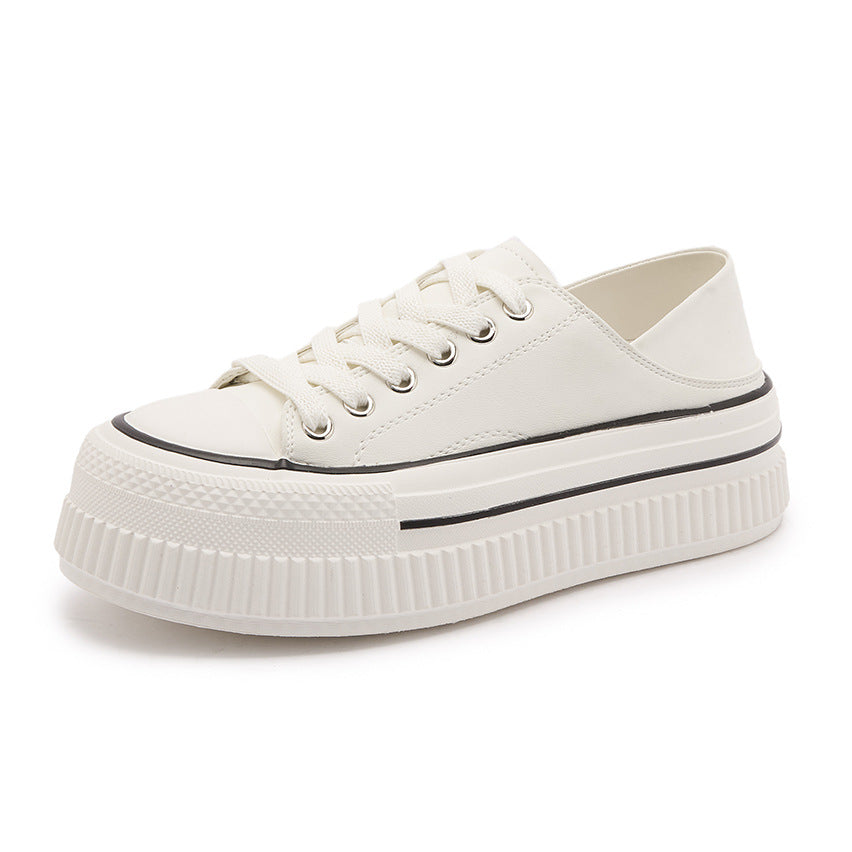 Women's Genuine Two-way White Spring Korean Style Versatile Platform Soft Women's Sports Shoes