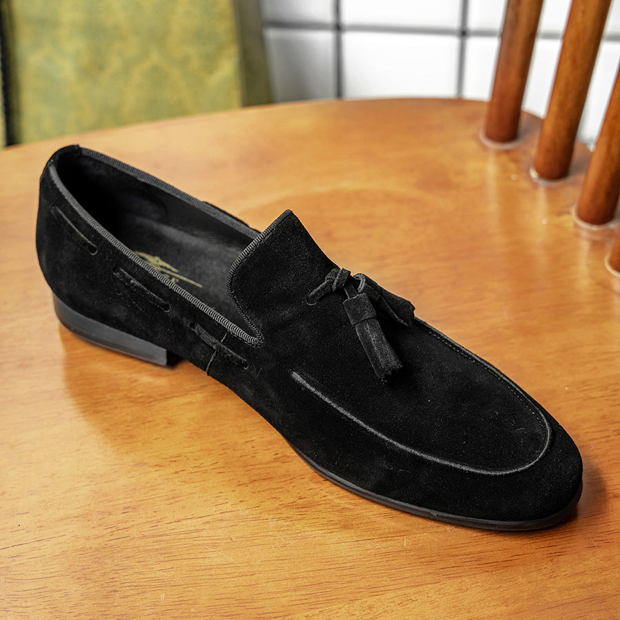 Elegant Men's Business British Suede Cowhide Loafers/doug Shoes