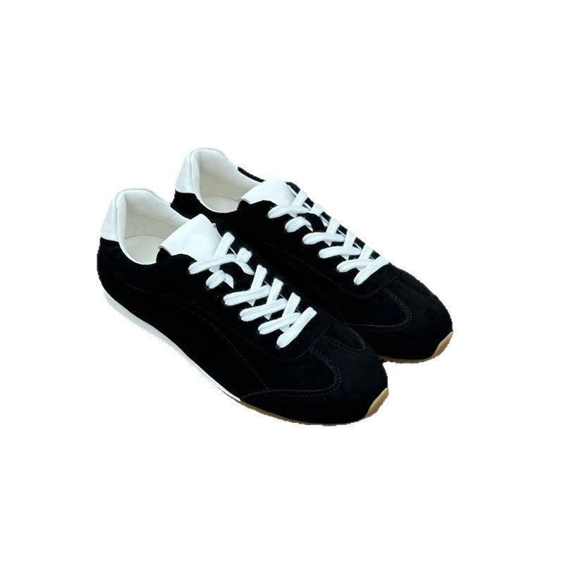 Women's Retro German Training Flat Lace Up Sneakers