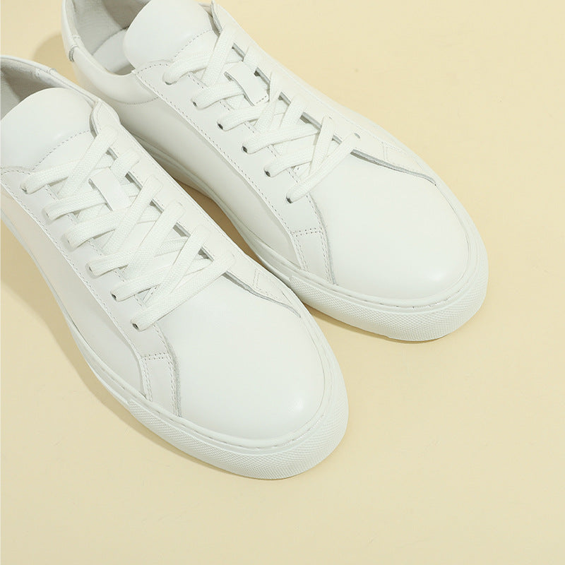 Couple Sports Top Layer Cowhide Slip-on Sneakers