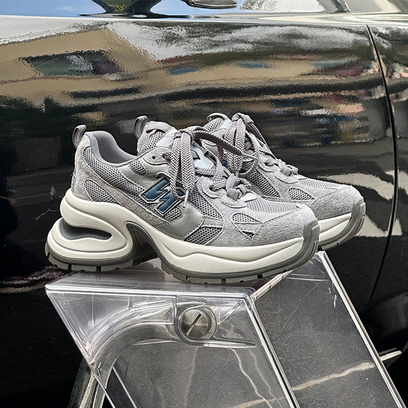 Women's Platform Dad Breathable Height Increasing Small Sneakers