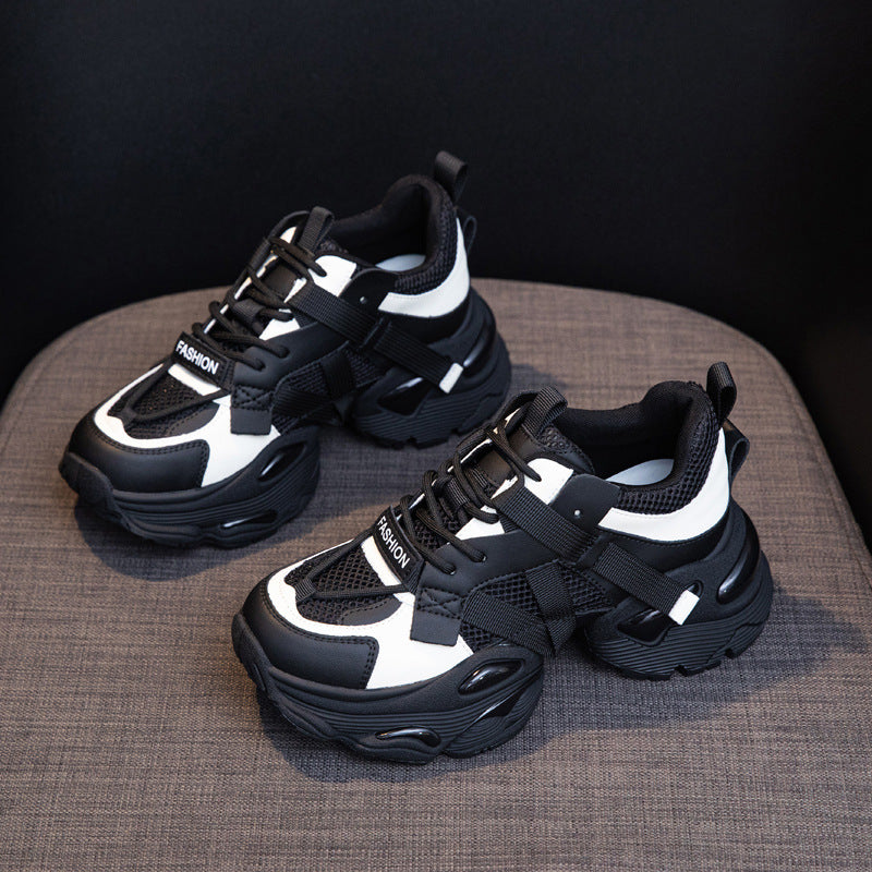 Women's Genuine Platform Dad Summer Versatile Height Increasing Breathable Casual Shoes