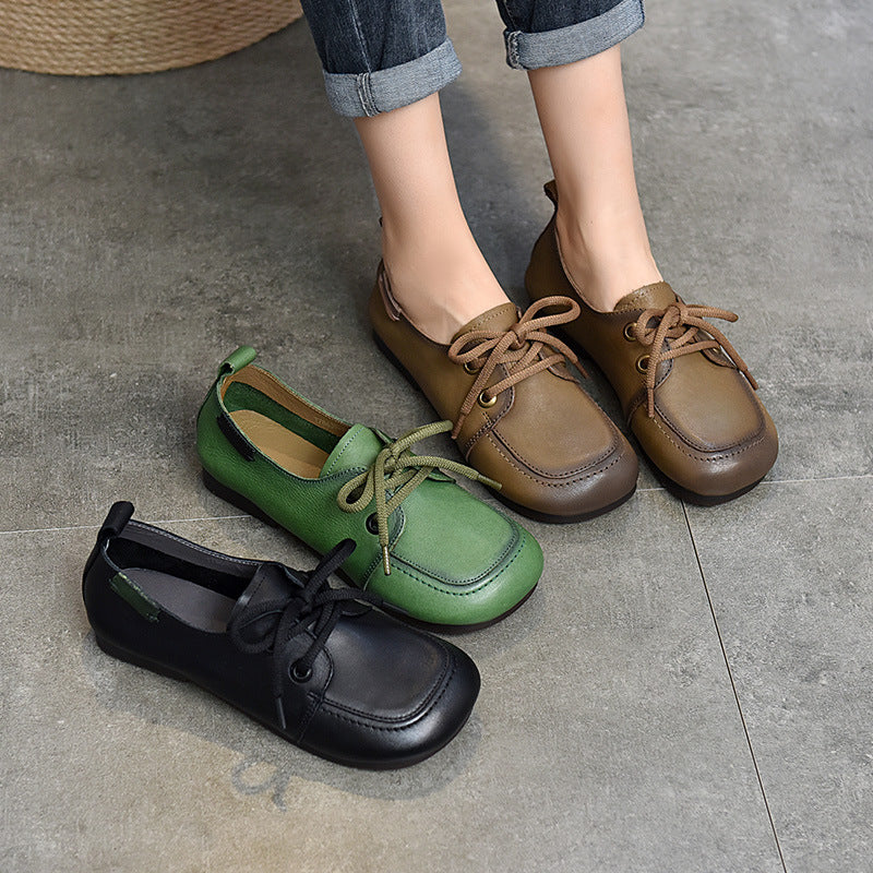 Women's Pumps Flat Soft Autumn Retro Round Head Women's Casual Shoes