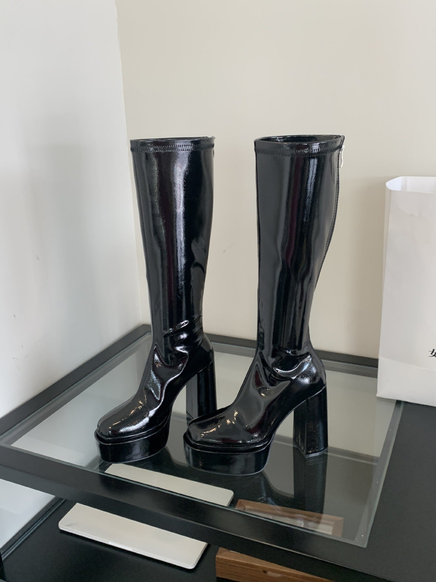 Below The Knee Female Autumn Hot Tall Women's Leather Boots