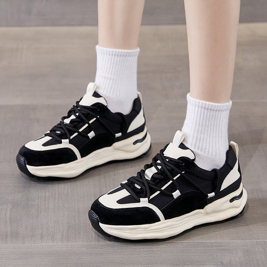 Women's White Autumn Thick Bottom Dissoed Board Casual Shoes