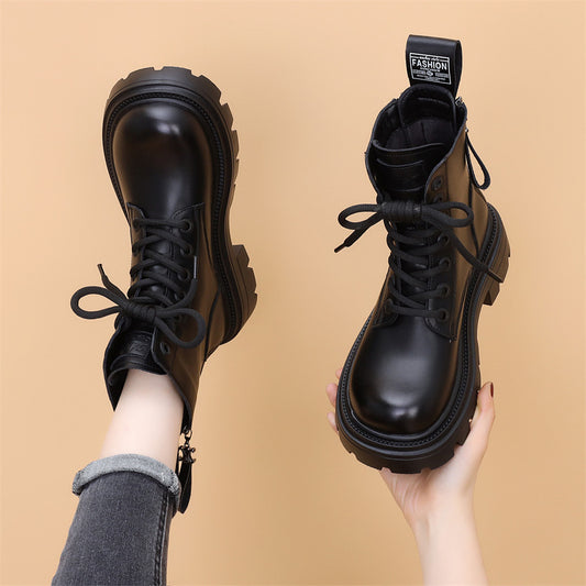 Women's Korean Style Martin British Autumn Thick Bottom Breathable Fried Boots