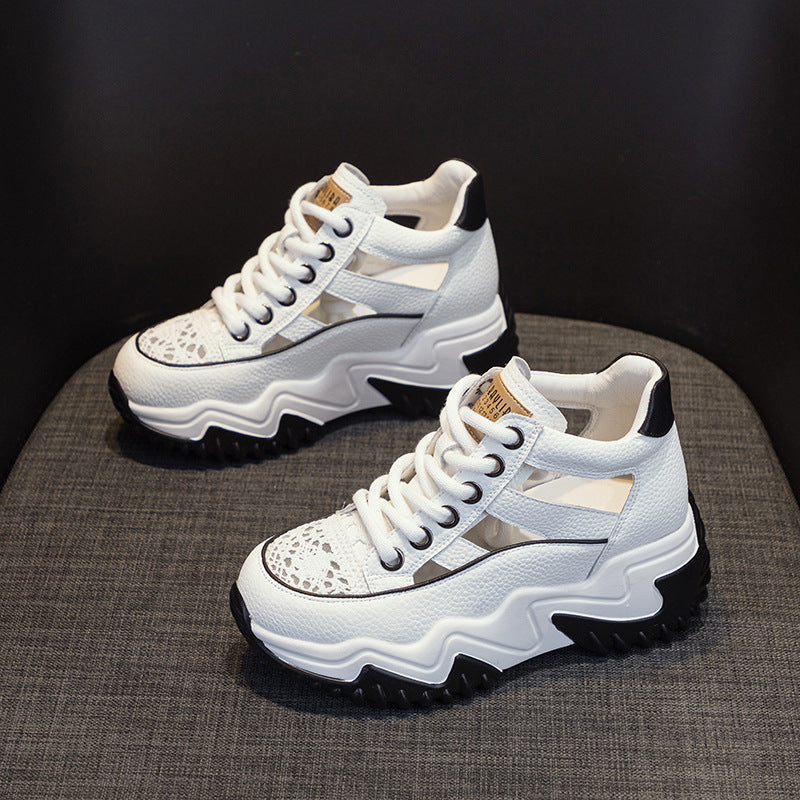 Women's Summer Fashion Retro Lightweight Height Increasing Women's Casual Shoes