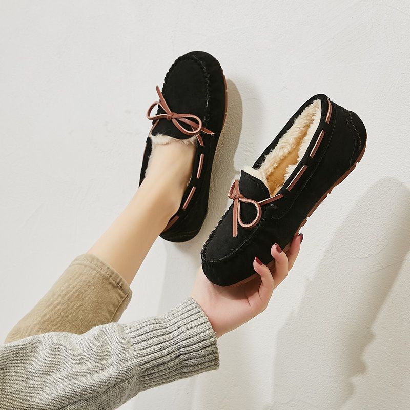 Women's Doug Fleece-lined Winter Korean Style Flat Mother Loafers