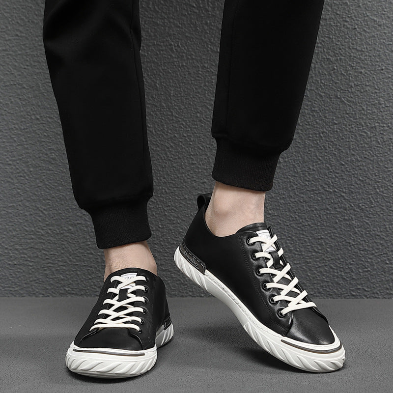 Men's Top Layer Cowhide Easy Wear Trendy Sneakers