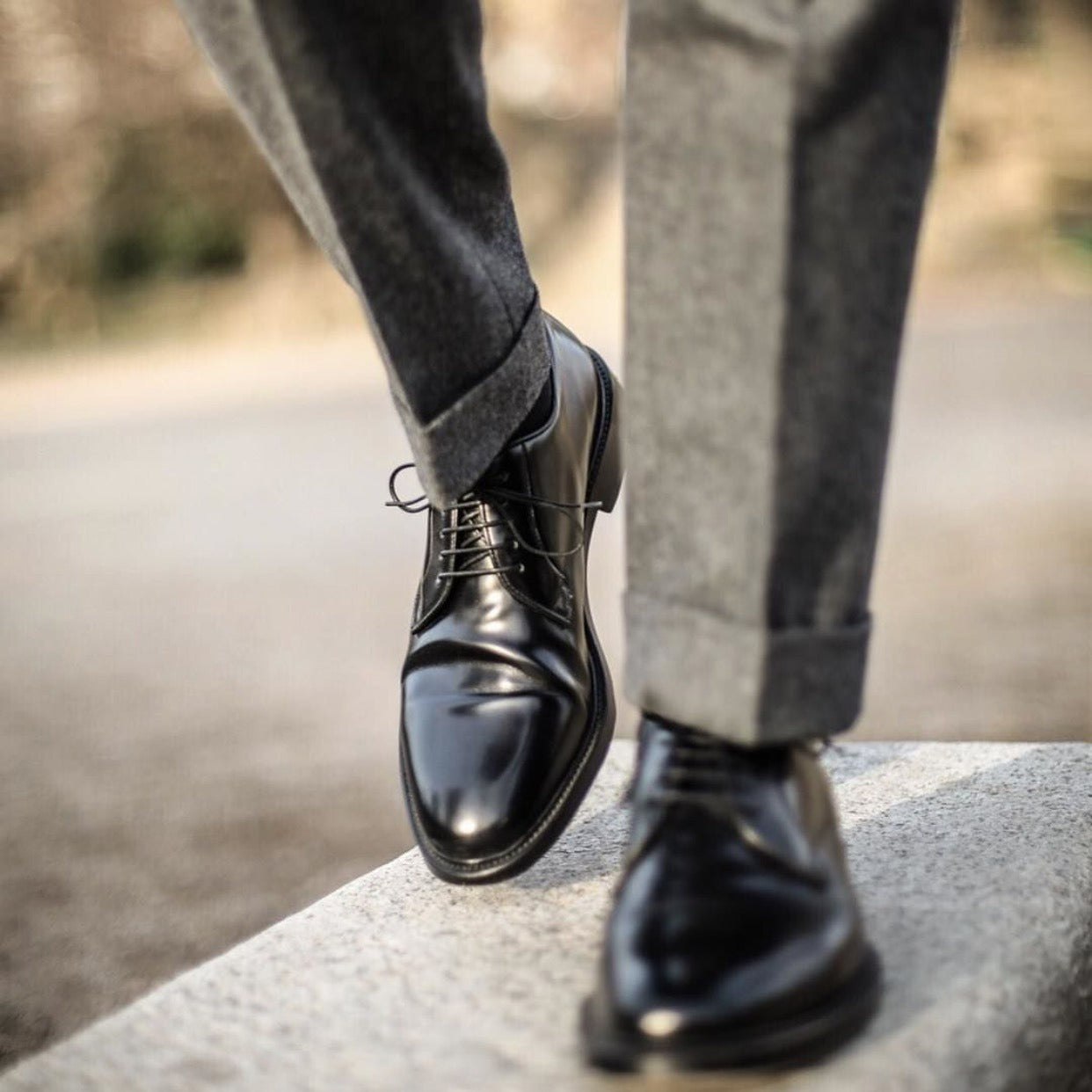 Men's Frosted Calfskin Business Formal Wear Derby Leather Shoes