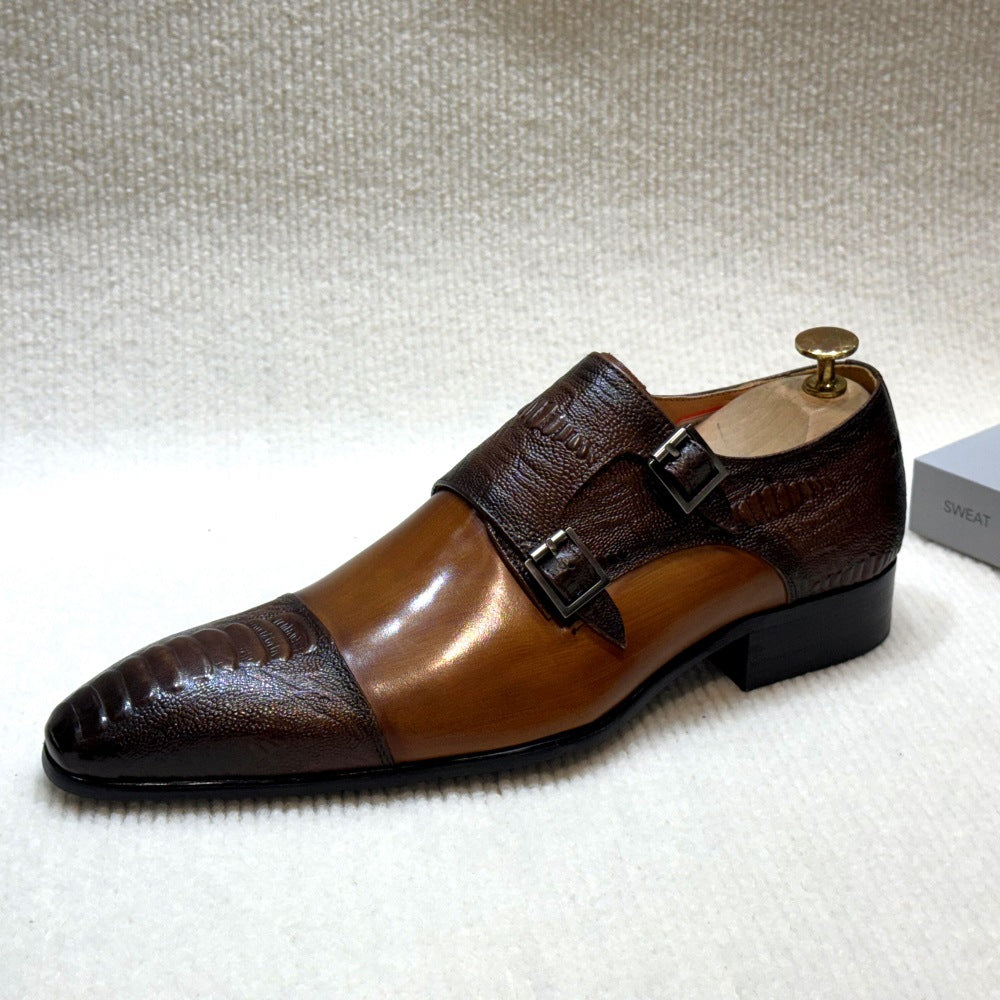 Men's Trendy Low One Pedal Monk Men's Business Leather Shoes