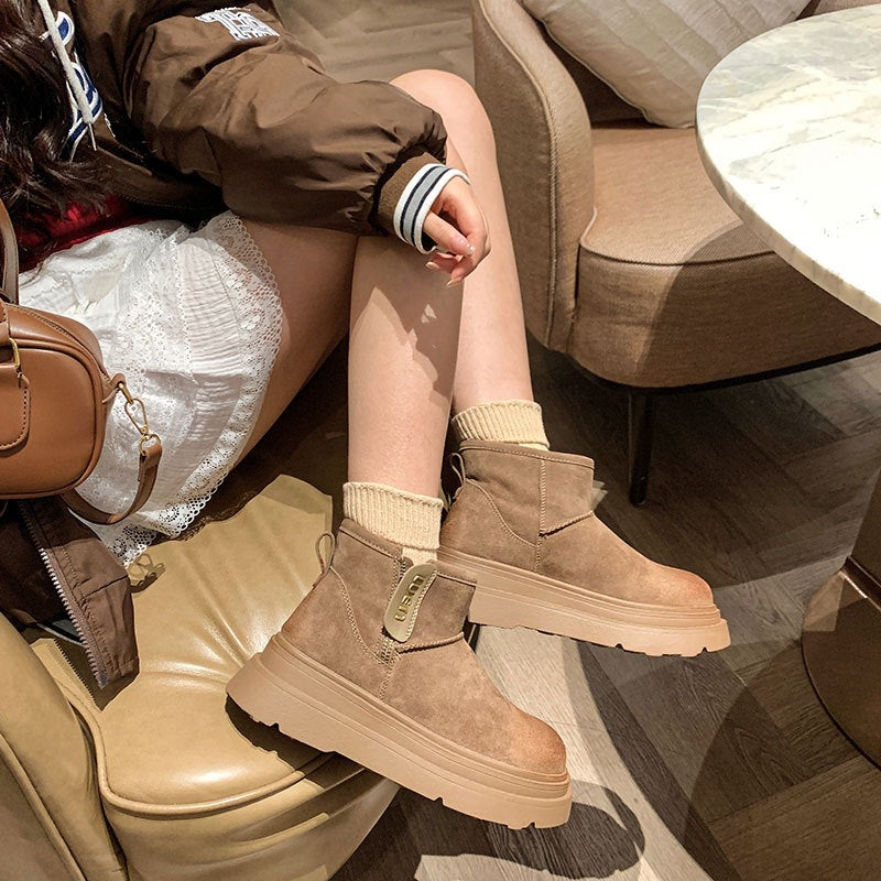 Cotton Winter Fleece-lined Thickened Northeast Platform Boots
