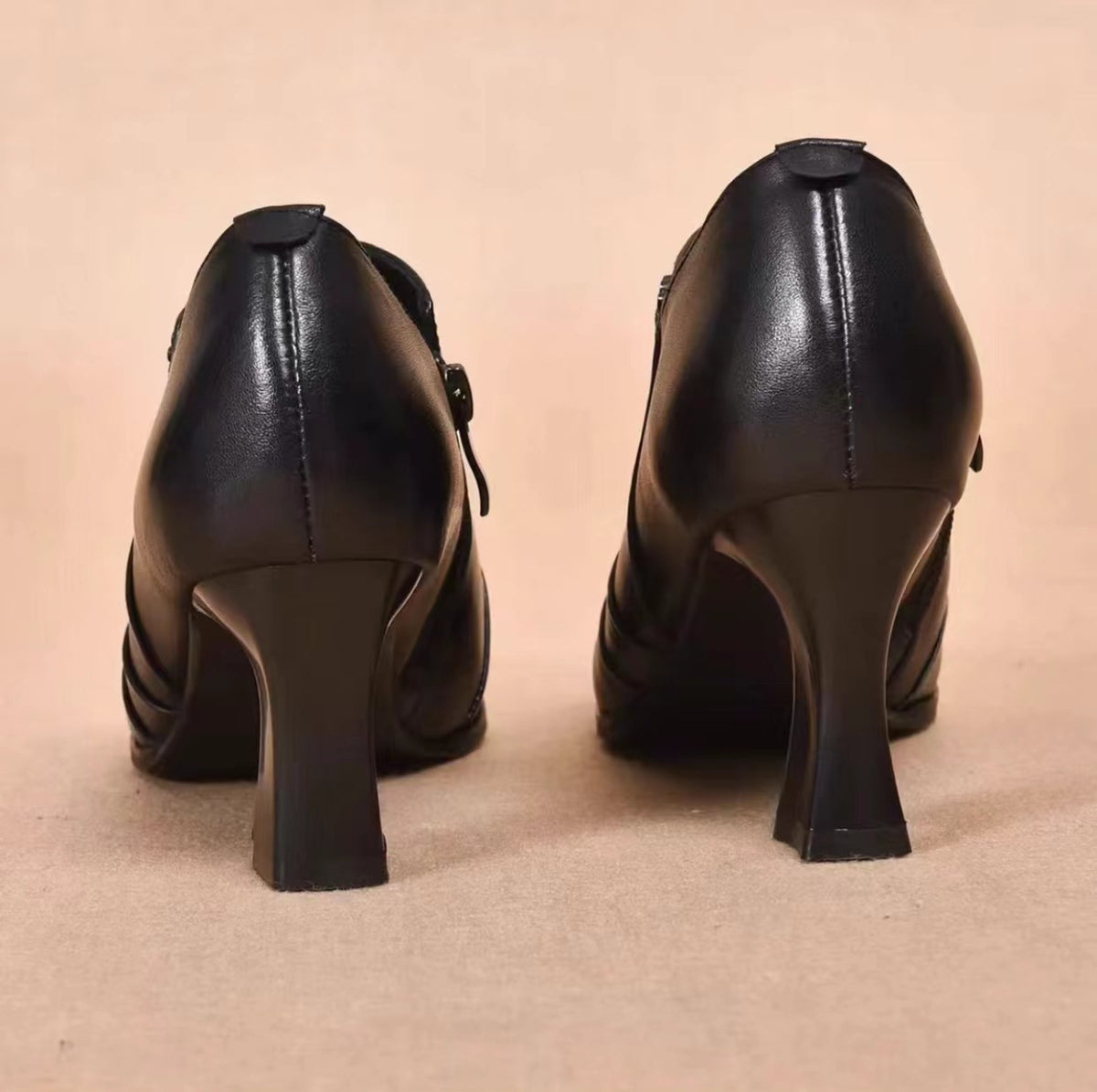 Women's Chunky High High-cut Genuine Autumn Versatile British Heels