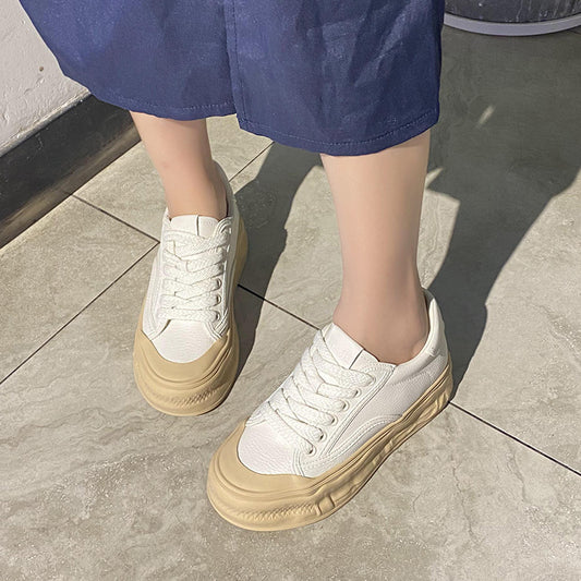 Women's Height Increasing Insole Small White Thick-soled Versatile Sneakers