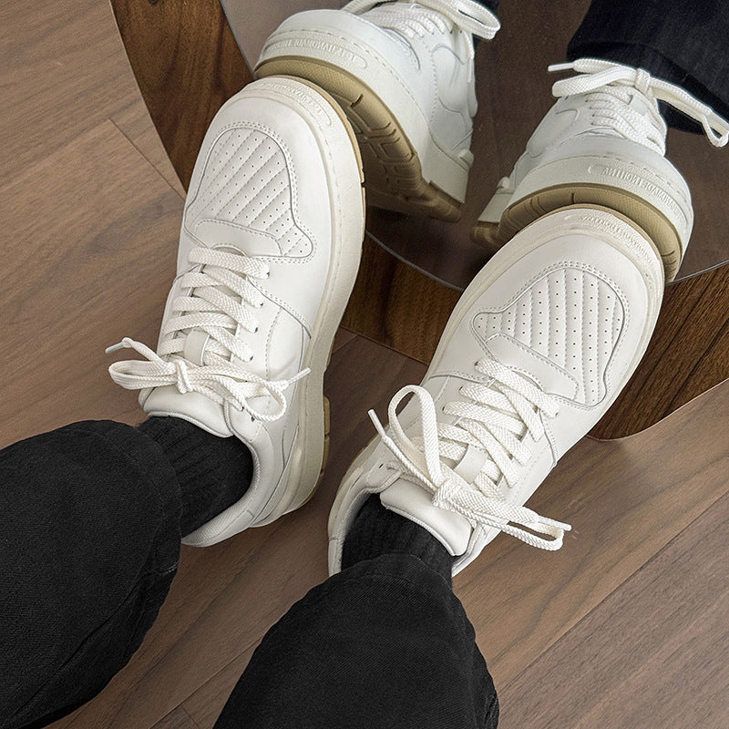 Men's White Platform Sports Leisure Fashion Hight Men's Board Shoes