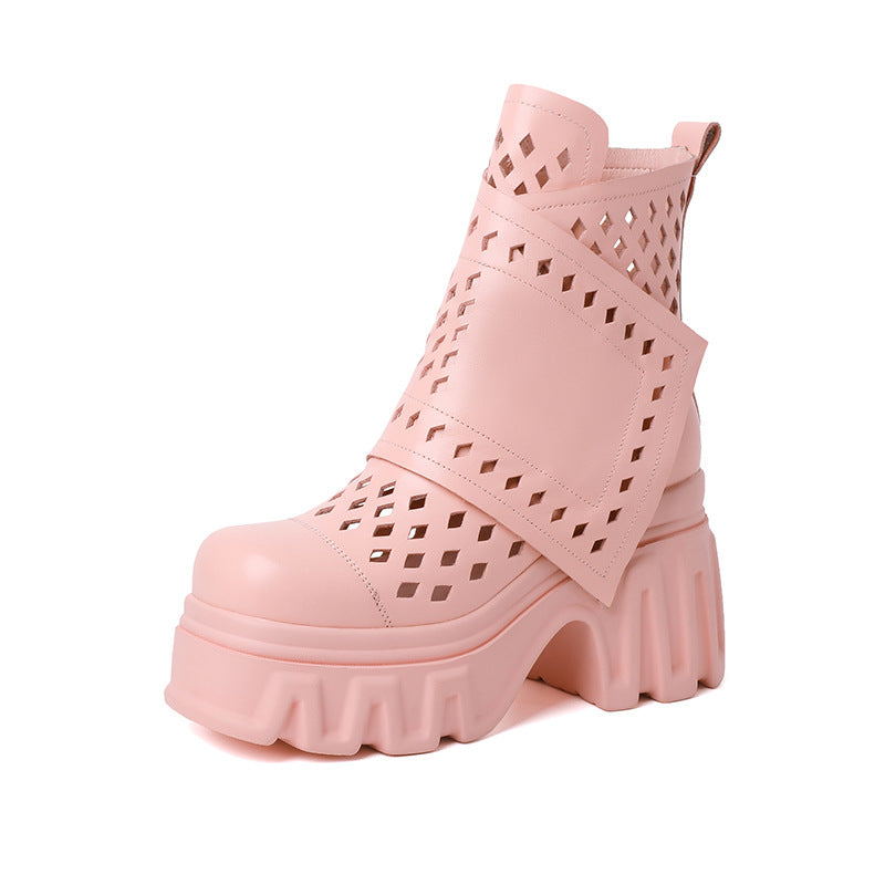 Women's Increasing Insole Summer For Breathable Hollow Martin Muffin Sandals