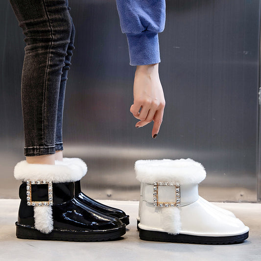 Wool Female Lady Waterproof Cotton Warm With Snow Boots