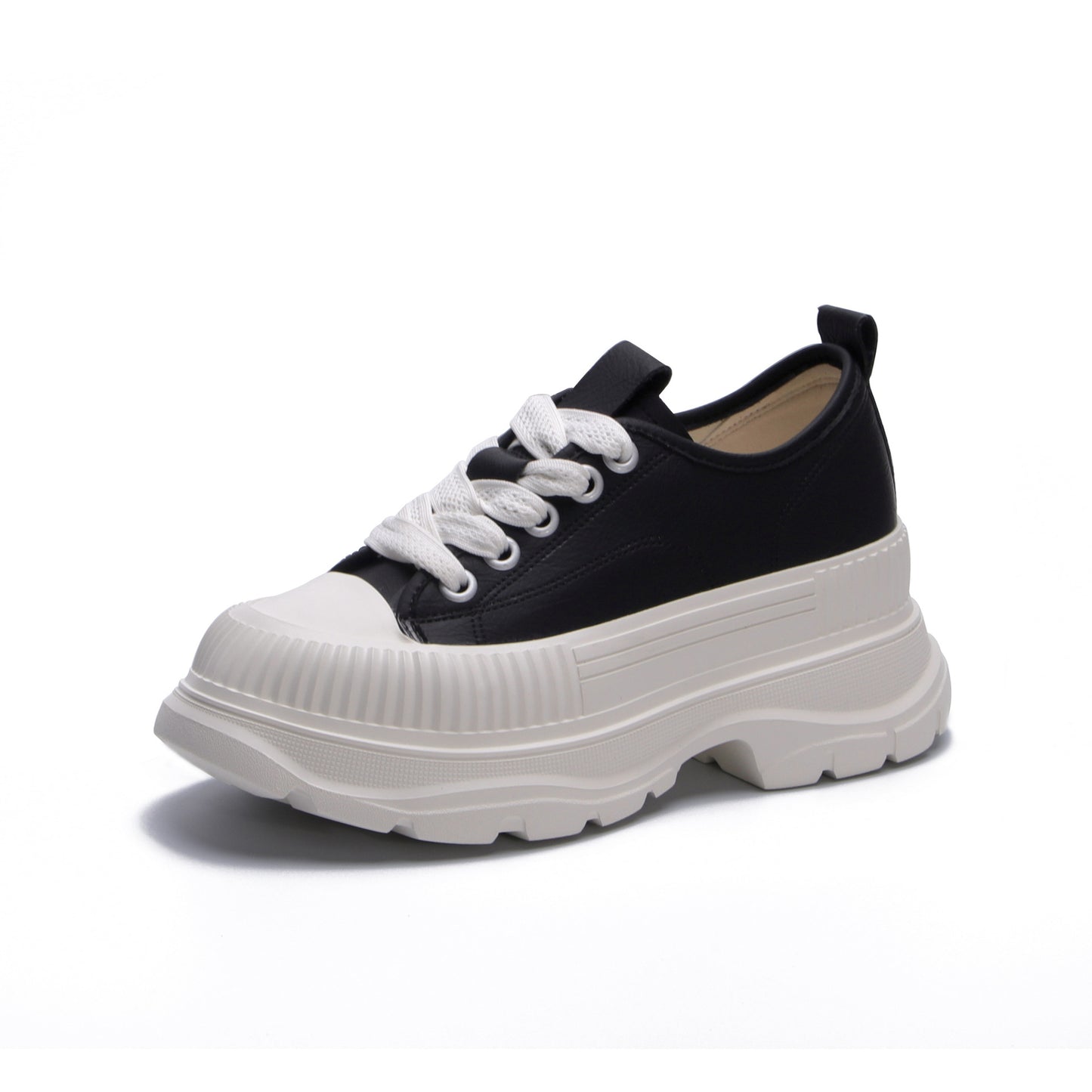 Women's White Platform Winter Sports Height Increasing Casual Shoes