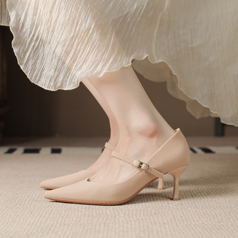 Women's Commute Buckle High Pointed Toe Stiletto Wedding Bridesmaid Party Heels