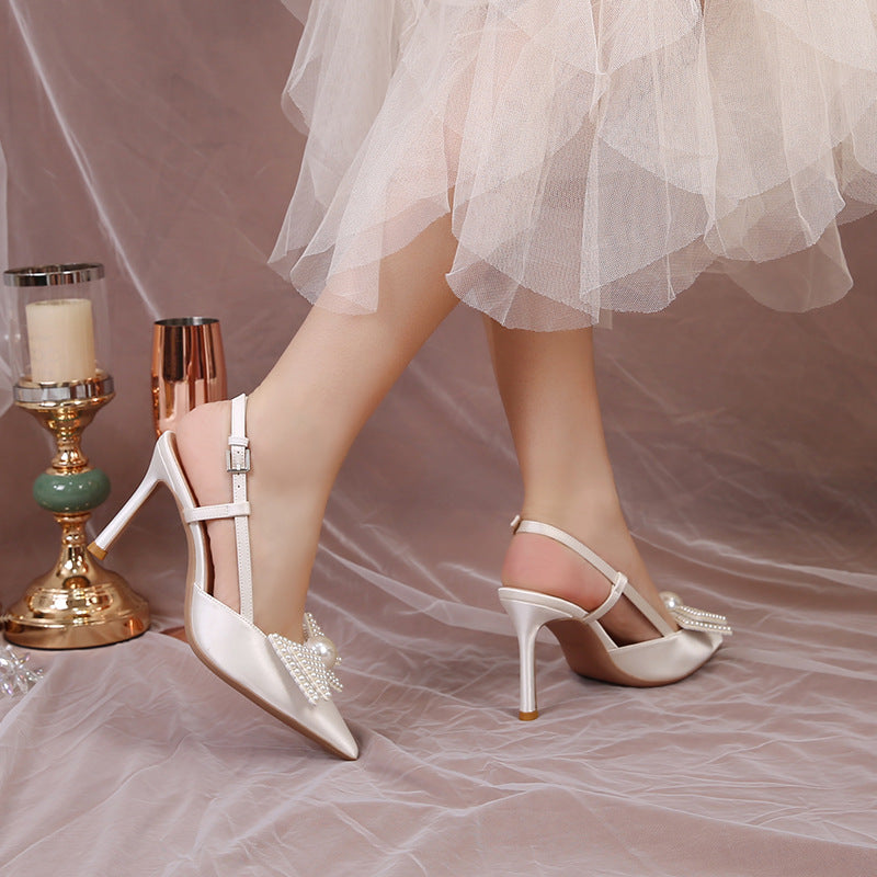 Women's Summer Closed Toe Slingback Wear Pumps Pointed Sandals