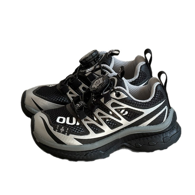 Children's Rotating Buckle Breathable Mesh Light Sneakers