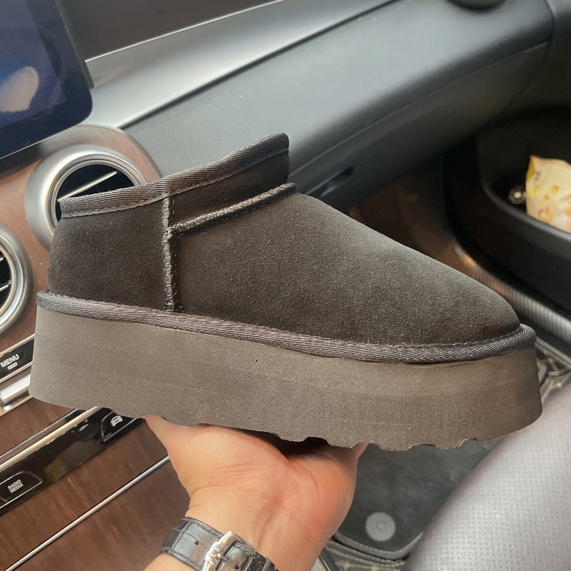 Women's Height Increasing Insole Fur Integrated Plus Veet Warm Snow Boots