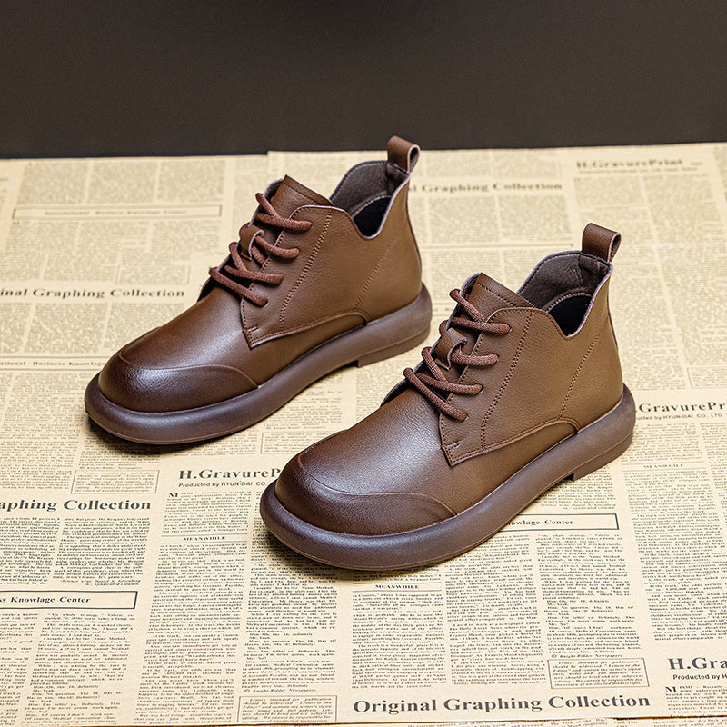 Martin Soft Bottom Surface British Retro Lace Up Women's Leather Boots