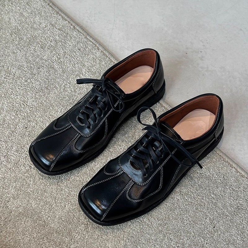 Women's Version Artistic Retro Square Toe Laces Small Ballet Women's Casual Shoes