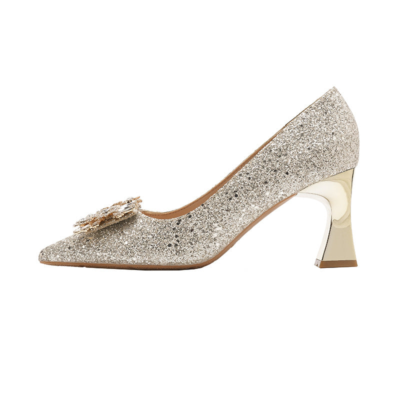 Main Wedding Small Size Chunky High Heels