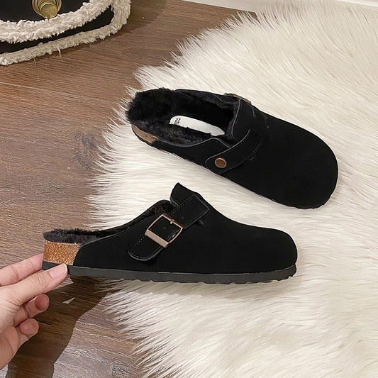 Women's Cap Outer Wear Lazy Half Genuine Sandals