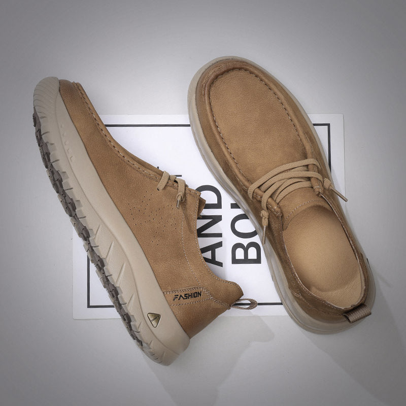 Men's Spring Lightweight Soft Sole Wearable Trendy Top Men's Casual Leather Shoes