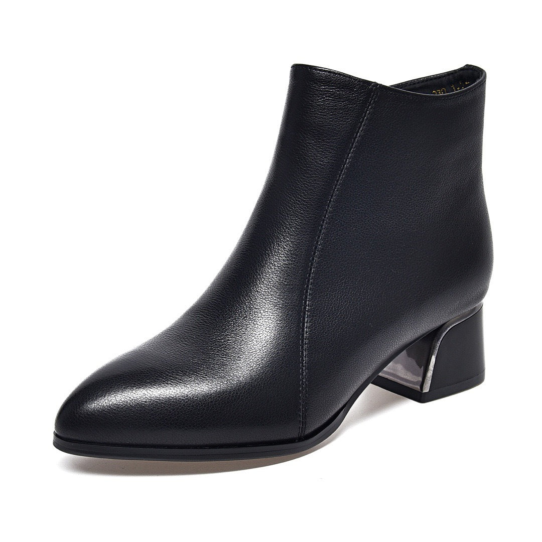 Women's Booties Plus Veet Pointed Martin Mid Women's Shoes