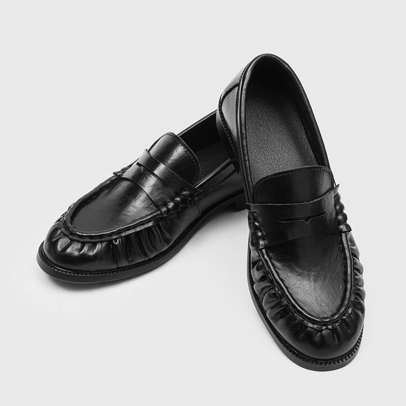 Men's Handmade Pleated Lazy Flats Spring French Loafers