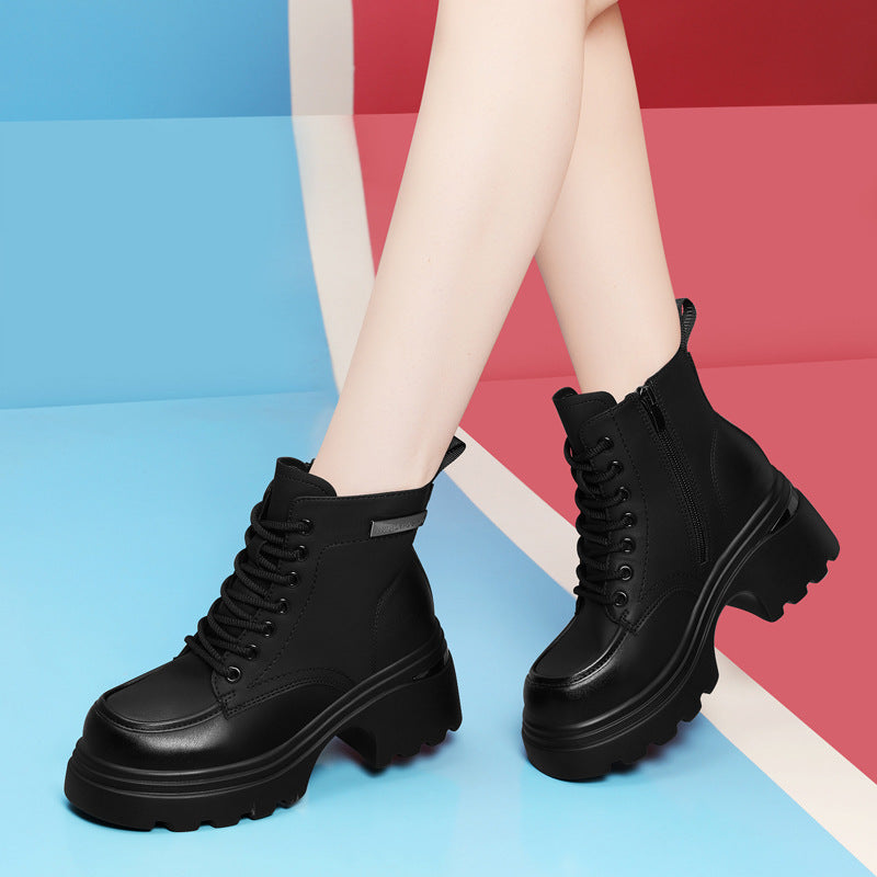 Women's Martin Spring Small Versatile Increased Fleece-lined Boots