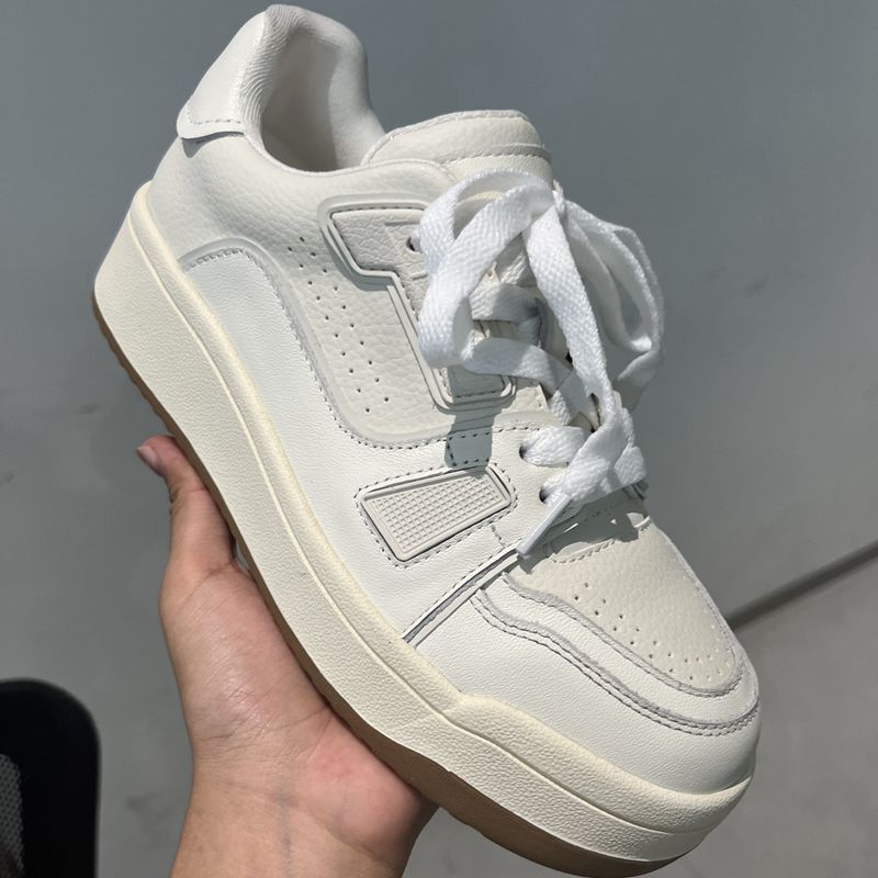 Women's Platform White Winter Fleece-lined Genuine Board Sneakers