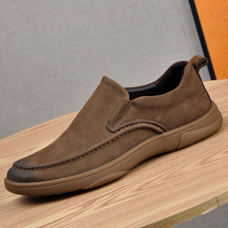 Men's Genuine England Style Soft Surface Bottom Slip-on Top Layer Men's Casual Shoes