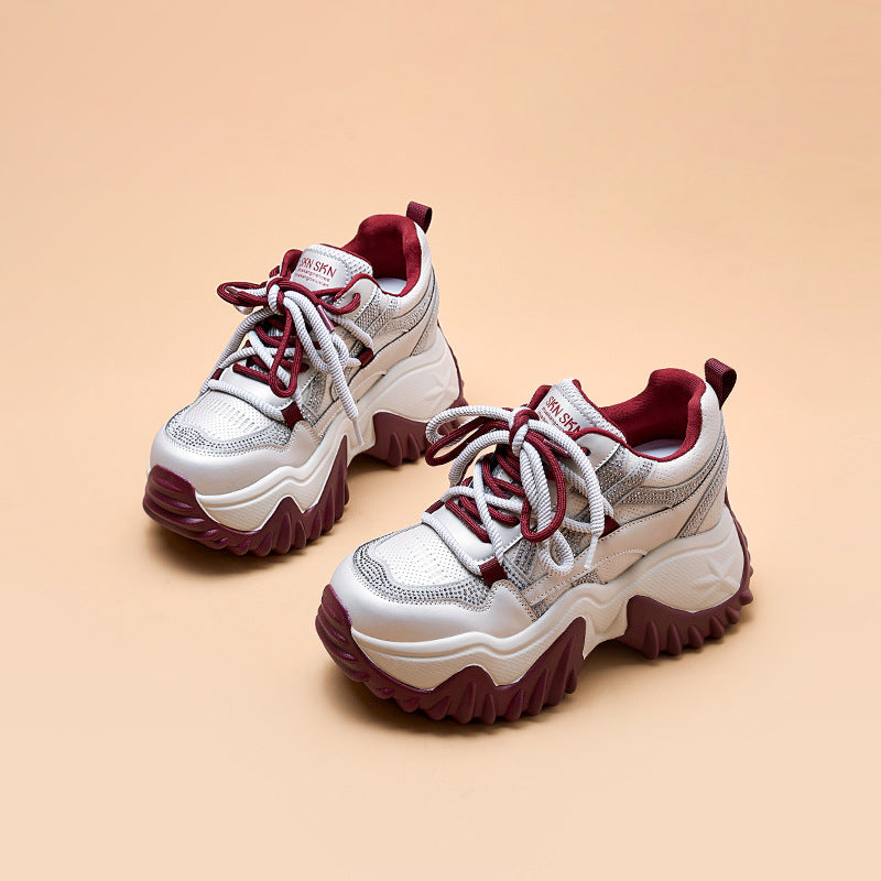 Women's Dad Spring Rhinestone Fashion Heightened Daddy Women's Sports Shoes