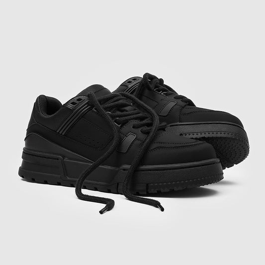 Men's Niche High Street Bread Black Platform Height Men's Board Shoes