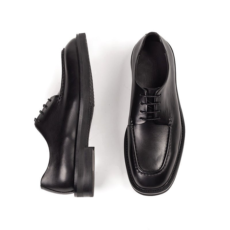 Men's European Size Business Round Toe First Leather Shoes