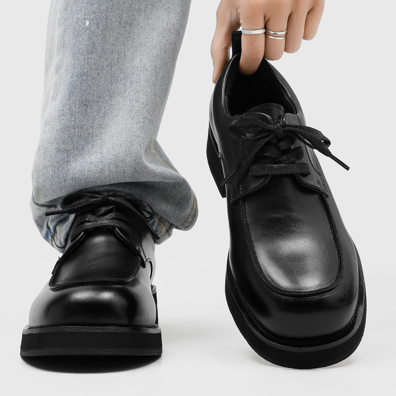 Men's Derby Big Head Retro Style Business Wear Men's Casual Leather Shoes