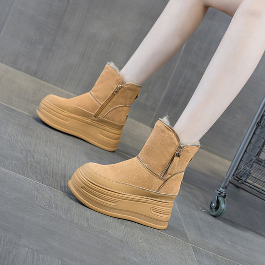 Women's Bottom Height Increasing Insole Small Short Snow Boots