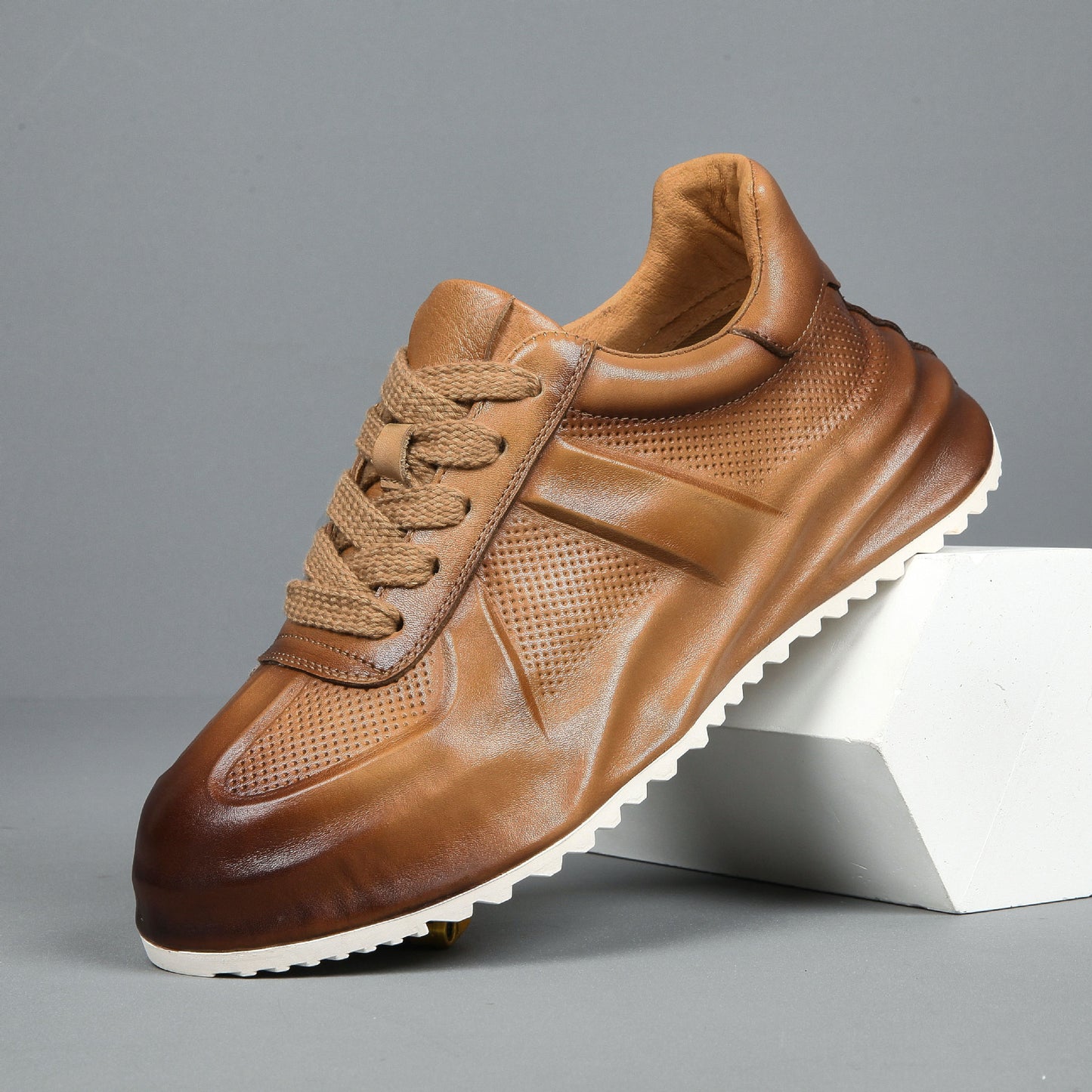 Men's Summer Breathable Platform White Genuine Fashion Men's Shoes