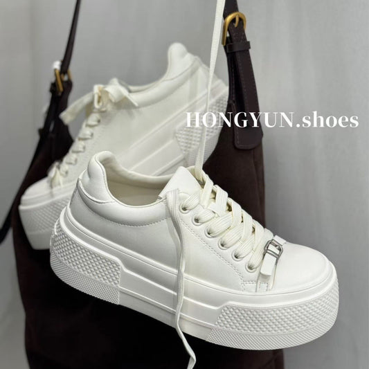 Women's Rhyme Genuine Platform Autumn Versatile Heightened Easy Women's Casual Shoes