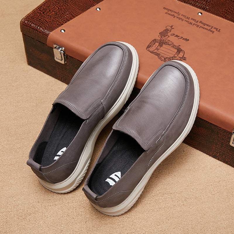 Men's Soft Smooth Frosted Slip-on Round Toe Casual Shoes