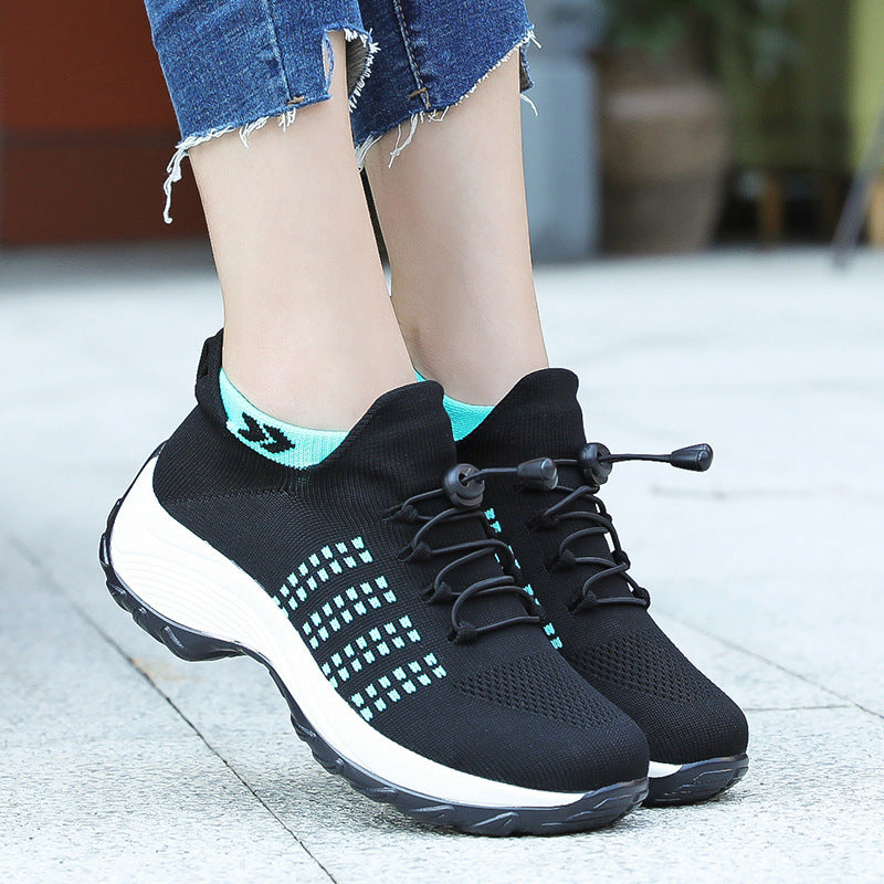 Women's Sock Portable Platform Cold Adhesive High Sneakers