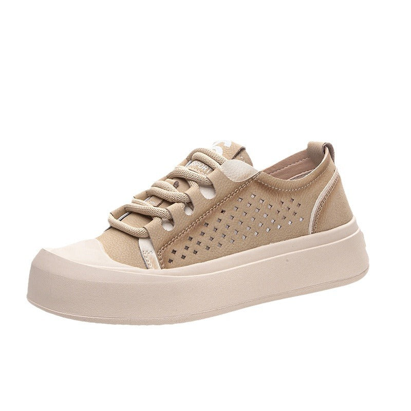 Women's Summer Genuine Platform Hollow Breathable Comfortable Sneakers
