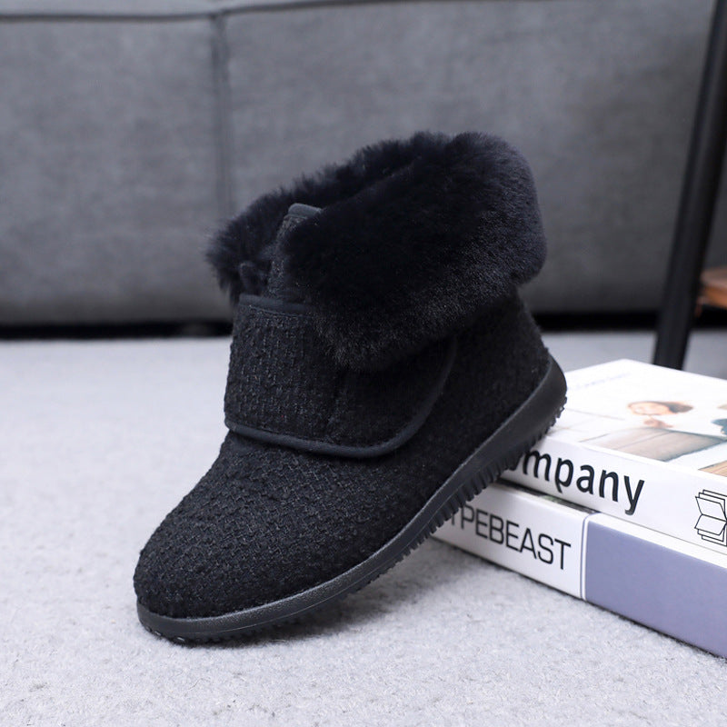 High Leg Widened Fat Surface Sheep Women's Shoes