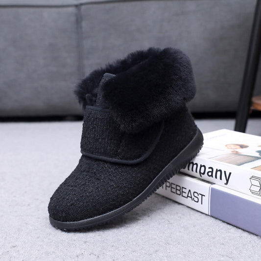 High Leg Widened Fat Surface Sheep Women's Shoes