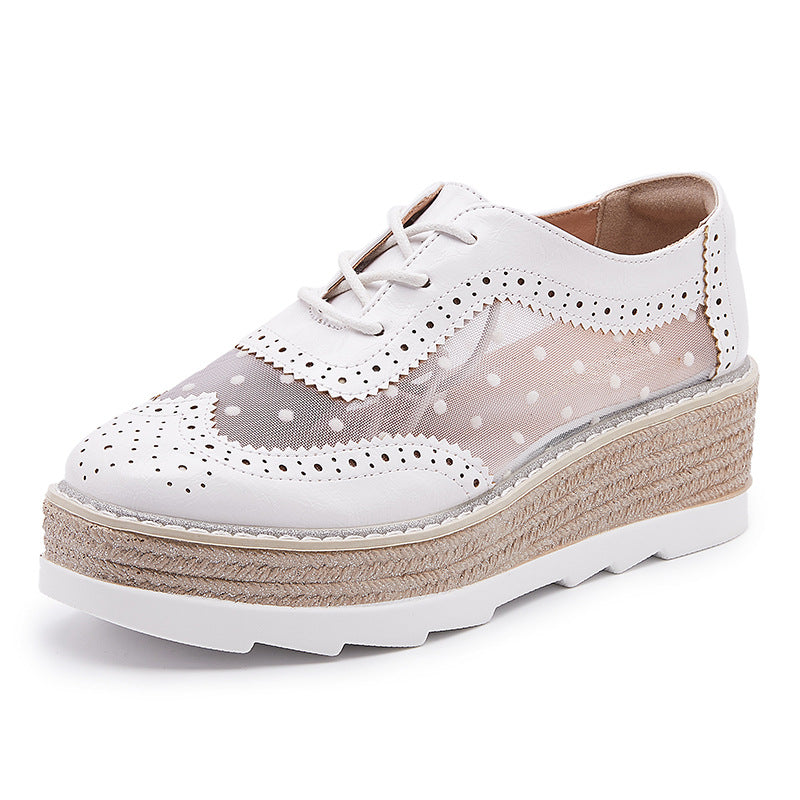 Women's Platform Autumn Soft Bottom Lace Up Casual Shoes