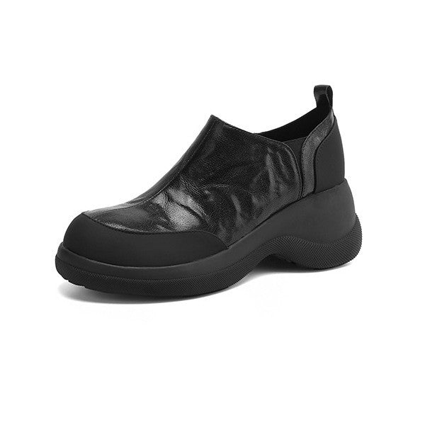 Women's Pumps Platform Muffin Not Tired Feet Leather Shoes